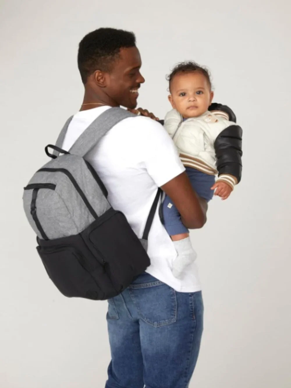 HUGGIES Unisex-adult Day Pack Diaper Backpack, Dark Grey Heather/Black, One Size